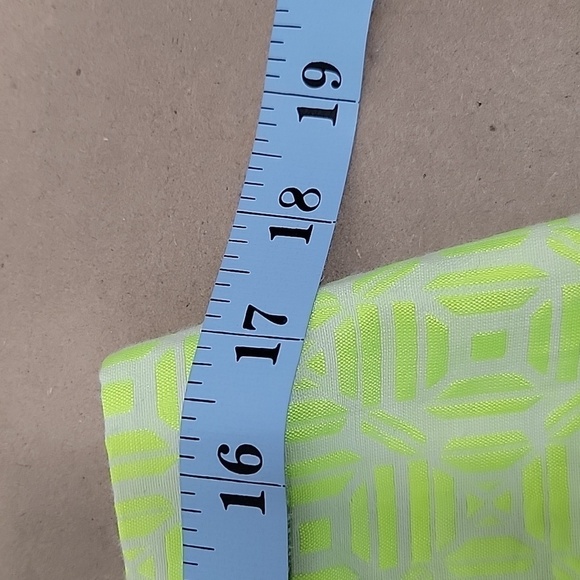 J Crew Factory Size 12 Jacquard Fluorescent / Neon Yellow-Green A-Line Skirt - Picture 5 of 10